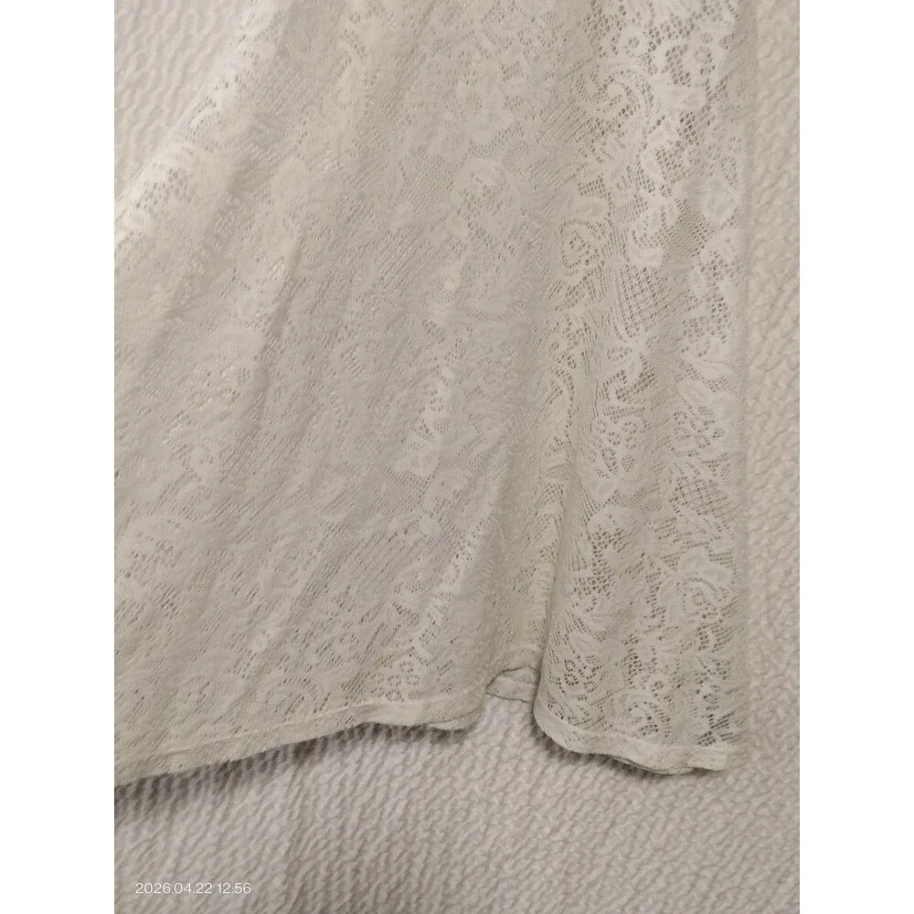 White Lace Tank Swimsuit Coverup   Sz Medium Beach Summer Vacation - Picture 3 of 8